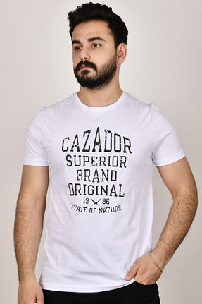 تیشرت سفید مردانه اسلیم فیت Cazador - کد 305370574
