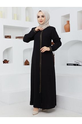 مانتو بلند حجاب مشکی زنانه KMKkombin - کد 305424361