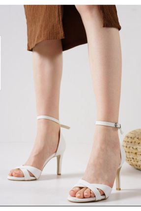 کفش مجلسی سفید زنانه پارچه نساجی پاشنه بلند ( +10 cm) پاشنه نازک کد 305469916