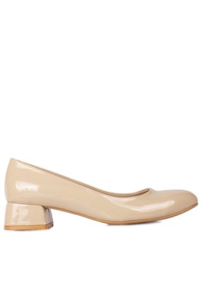 کفش کلاسیک بژ زنانه چرم مصنوعی پاشنه کوتاه ( 4 - 1 cm ) پاشنه ساده کد 46312790
