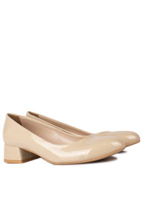 کفش کلاسیک بژ زنانه چرم مصنوعی پاشنه کوتاه ( 4 - 1 cm ) پاشنه ساده کد 46312790