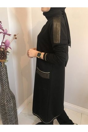ست گرمکن حجاب مشکی زنانه رگولار AYSUN AYDEMİR - کد 51303314