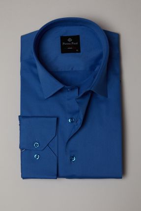 پیراهن آبی مردانه اسلیم فیت ساتن کد 65268419