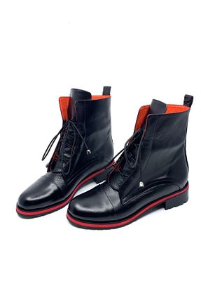 بوت / نیم بوت مشکی زنانه چرم خالص Favgi - کد 58954148