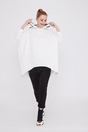 سوئیشرت سفید زنانه پشت چاپی ZTO - کد 56815708
