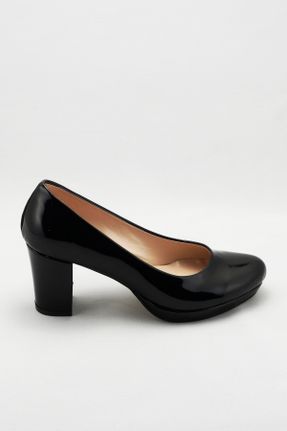 کفش پاشنه بلند کلاسیک مشکی زنانه چرم لاکی پاشنه ضخیم پاشنه متوسط ( 5 - 9 cm ) کد 32537726