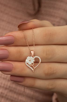 گردنبند نقره صورتی زنانه 925 عیار NEREZE - کد 91834450