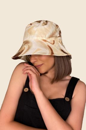 کلاه بژ زنانه پنبه (نخی) کد 304216774