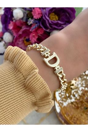 دستبند جواهر طلائی زنانه برنز کد 137912564