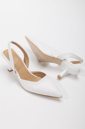 کفش پاشنه بلند کلاسیک سفید زنانه چرم مصنوعی پاشنه نازک پاشنه متوسط ( 5 - 9 cm ) کد 304965341