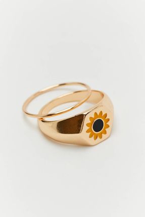انگشتر جواهر طلائی زنانه فلزی کد 304991127