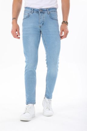 شلوار جین آبی مردانه پاچه تنگ جین استاندارد کد 305174660