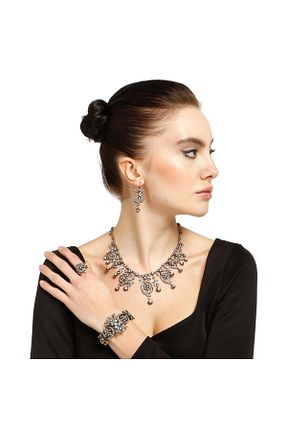 ست جواهر طلائی زنانه روکش طلا Aşina Gümüş - کد 52872465