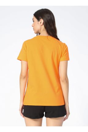 تی شرت نارنجی زنانه یقه گرد کد 103179811
