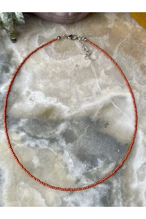 گردنبند جواهر نارنجی زنانه اکریلیک کد 307163127