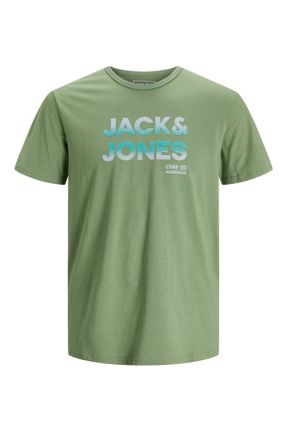 تی شرت سبز مردانه رگولار یقه گرد پنبه (نخی) کد 304866219