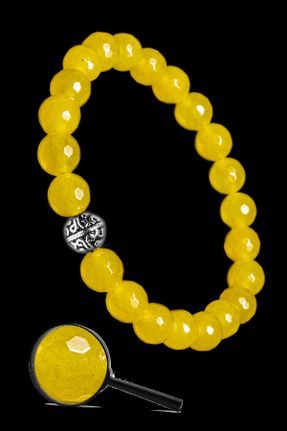دستبند جواهر زرد زنانه سنگ طبیعی کد 306492744