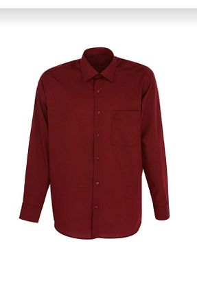 پیراهن زرشکی مردانه گشاد Tempee - کد 306592628