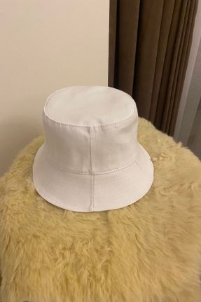 کلاه سفید زنانه پنبه (نخی) کد 307645693