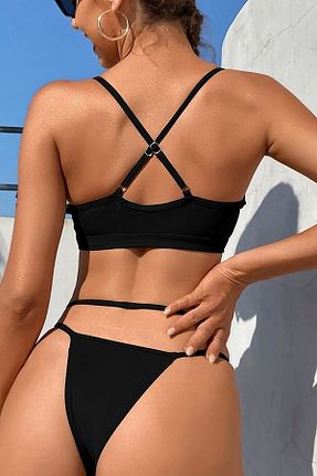 ست بیکینی مشکی زنانه چرم Imoda - کد 122424532