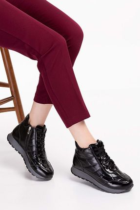 بوت / نیم بوت مشکی زنانه چرم خالص Gondol - کد 305829378