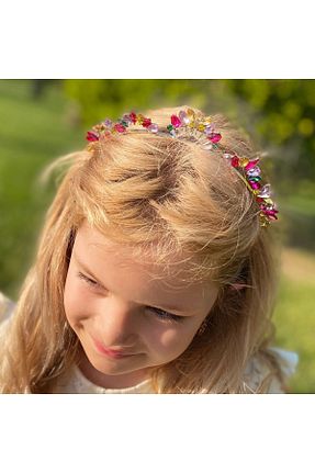 تاج رنگی زنانه فلزی QUEEN AKSESUAR - کد 306044370