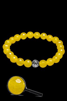 دستبند جواهر زرد زنانه سنگ طبیعی کد 306492744