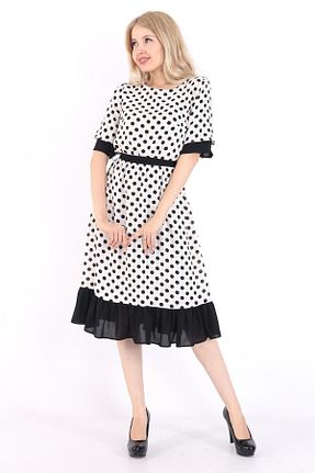 لباس سفید زنانه بافتنی Moda Tuğram - کد 306367547