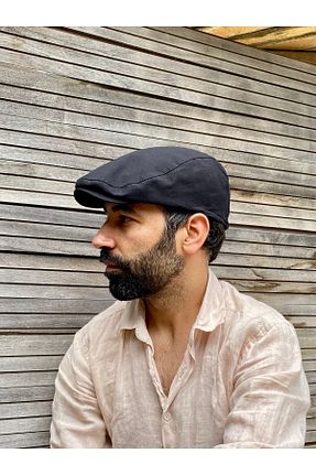 کلاه مشکی زنانه مخلوط کتان Zake Mxamade - کد 306873134