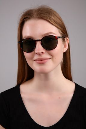 عینک آفتابی قرمز زنانه 47 UV400 پلاستیک مات بیضی کد 307580687