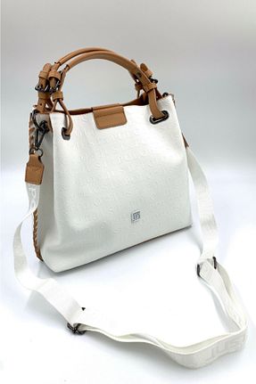 کیف دوشی سفید زنانه چرم مصنوعی Just Polo - کد 289456888