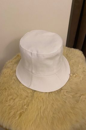 کلاه سفید زنانه پنبه (نخی) کد 307645693