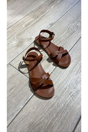 صندل قهوه ای زنانه پاشنه تخت DaphneSandals - کد 307713729