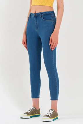 شلوار جین آبی زنانه پاچه تنگ جوان کد 308517782