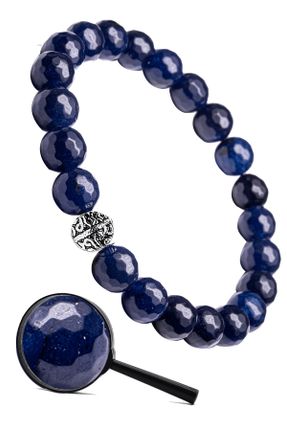 دستبند جواهر آبی زنانه سنگ طبیعی کد 308441389