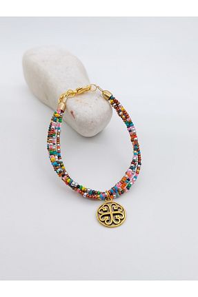 دستبند جواهر رنگی زنانه برنجی TAKİBUTİGİNİZ - کد 308863155