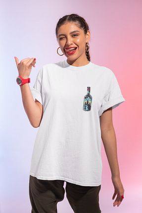 تیشرت سفید زنانه اورسایز Pasage - کد 281680059