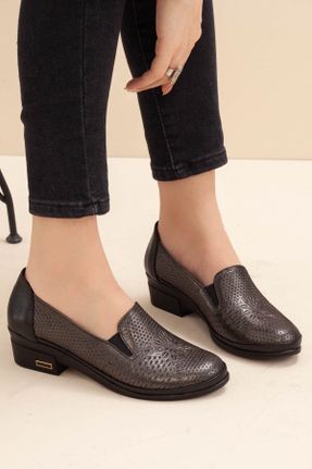 کفش آکسفورد مشکی زنانه چرم طبیعی پاشنه کوتاه ( 4 - 1 cm ) کد 89854643