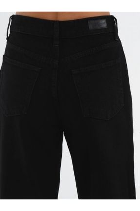 شلوار جین مشکی زنانه پاچه لوله ای فاق بلند جین ساده استاندارد کد 309439533