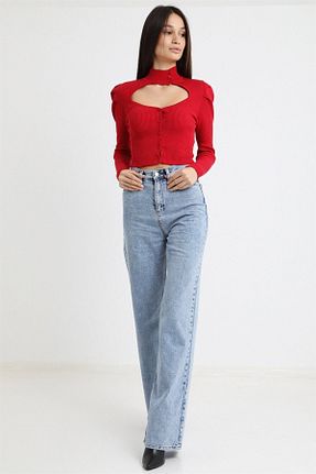 شلوار جین آبی زنانه پاچه اسپانیولی SANTA BELLA - کد 308093295