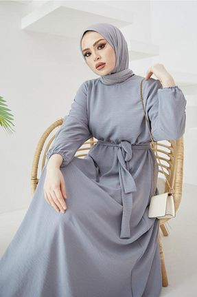لباس حجاب طوسی زنانه Relaxed benguen - کد 308210523