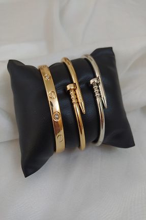 دستبند جواهر طلائی زنانه استیل (فولاد) KOBA - کد 308409878