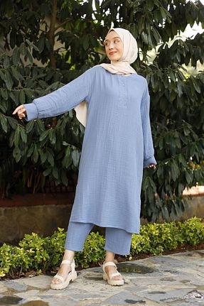 ست بالاتنه و پائین تنه حجاب سرمه ای زنانه ceylan otantik - کد 309506233