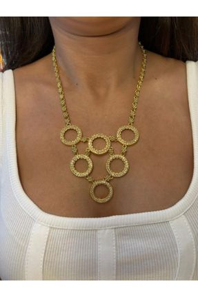 گردنبند جواهر زرد زنانه روکش طلا کد 309597213