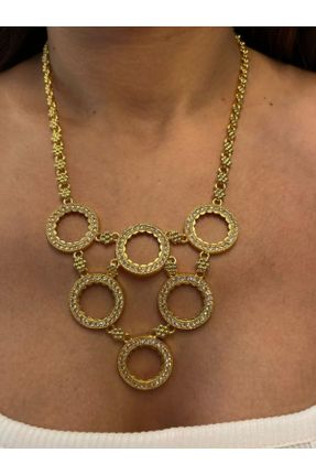 گردنبند جواهر زرد زنانه روکش طلا کد 309597213