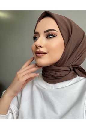 شال قهوه ای زنانه پنبه (نخی) کد 306059066