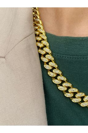 گردنبند استیل ( فولاد ) طلائی زنانه استیل ضد زنگ kems jewels - کد 310772475