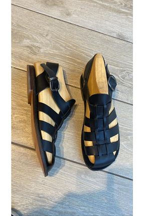 صندل مشکی مردانه پاشنه تخت DaphneSandals - کد 311181323