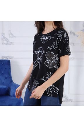 تیشرت مشکی زنانه اورسایز asur boutique - کد 288105269
