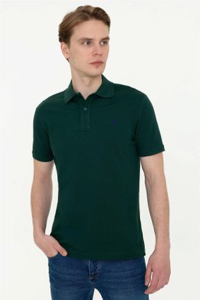 تی شرت سبز مردانه یقه پولو اسلیم فیت تکی بیسیک کد 311055003
